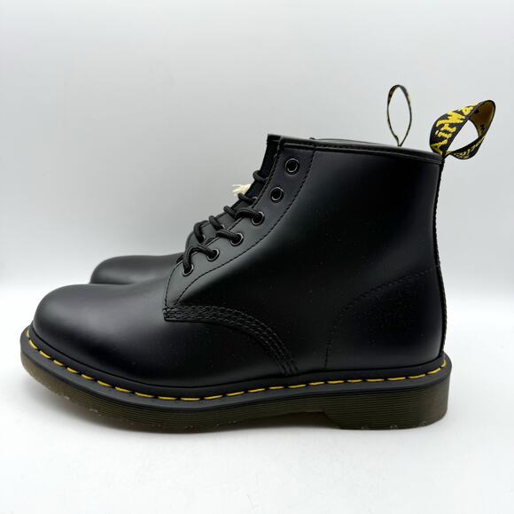 Dr. Martens 101 Yellow Stitch Ankle Boots Womens US 10 EU 42 Black Leather NWOB - Picture 9 of 13